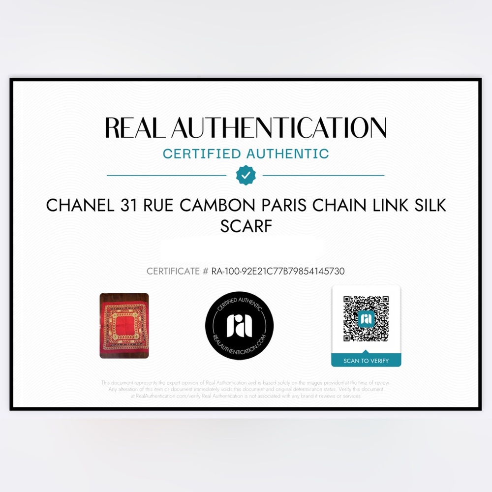 Chanel 31 Rue Cambon Paris Chain Link Silk Scarf - Picture 10 of 10